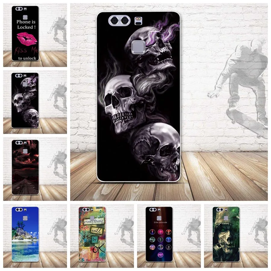 Чехол для Huawei P9 чехол милый мягкий из ТПУ с задней стенкой узором в виде сиокна