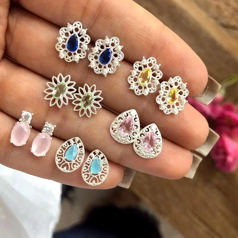 Для женщин белки Циркон Серьги для богемный Стад серьги капель Boho полые Винтаж
