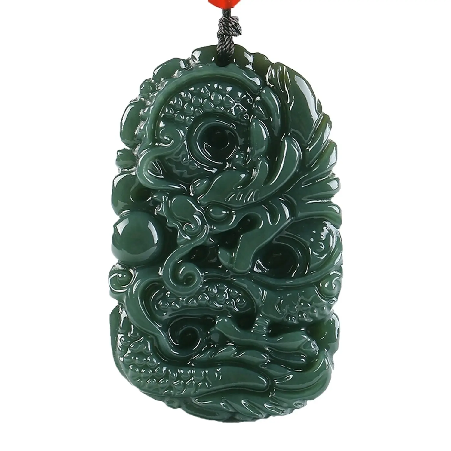 

Pure Natural Hand Carved Qing Jade Dragon Necklace Pendant Wholesale
