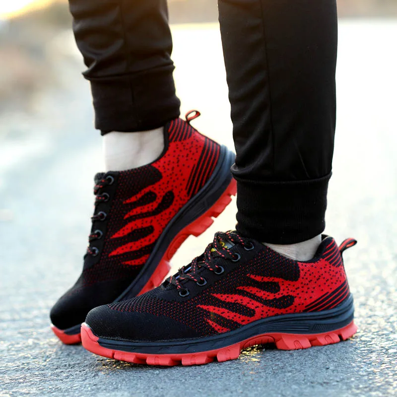 

ZYYZYM Women Work Safety Shoes Steel Toe Sneakers Work Shoes Women Lace up Outdoor Women Work Safety Boots