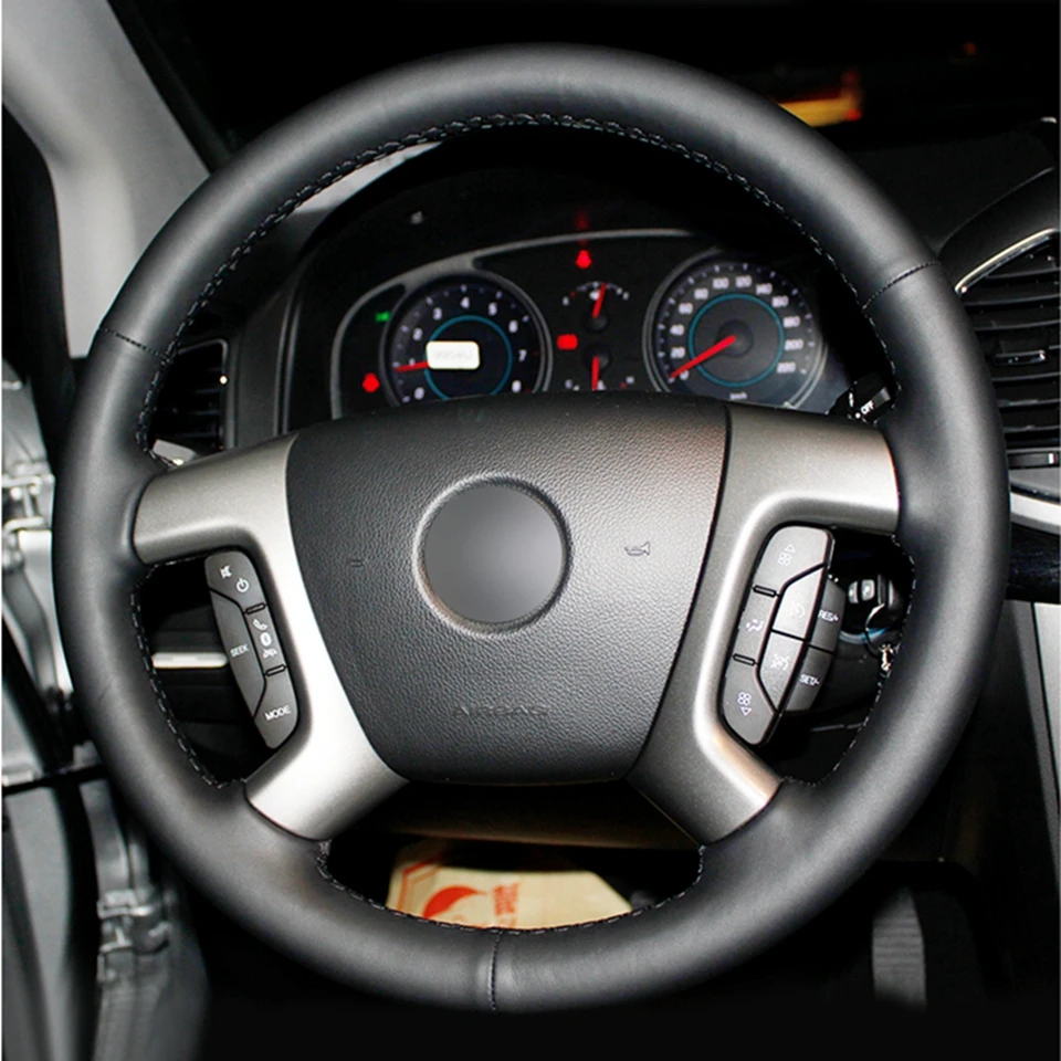 Черные чехлы на руль из искусственной кожи для Chevrolet Captiva 2007- Silverado GMC Sierra 2007-2013 daewoo windstorm