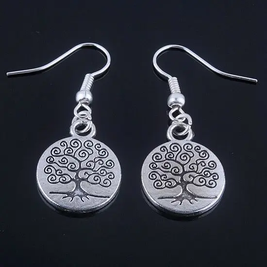 1 пара модные панк винтажные металлические подвески с деревом жизни висячие