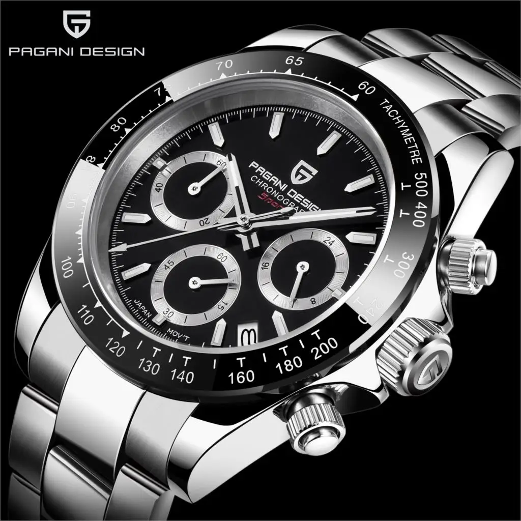 

PAGANI Design 2021 New Men's Luxury Quartz Watch Stainless Steel Sports Chronograph Men's Waterproof Sports Watch Reloj Hombre