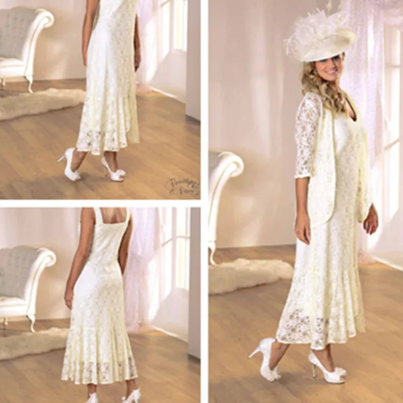 Лодыжки Длина Кружева мать Невесты Платья с Курткой Vestido Де Madrinha Феста|dress rack|lace