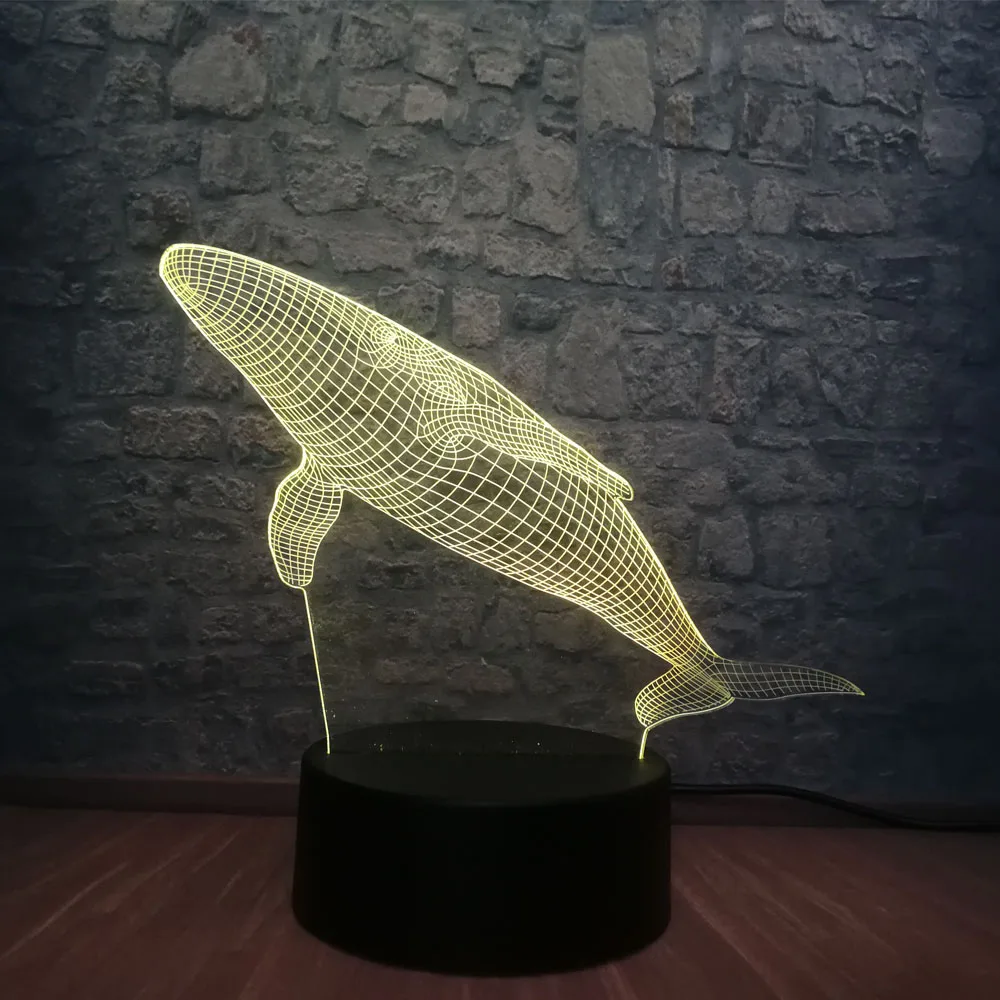 Новинка 2019 животное 3D светодиодная USB лампа подводный мир Рыба Кит Cetacea