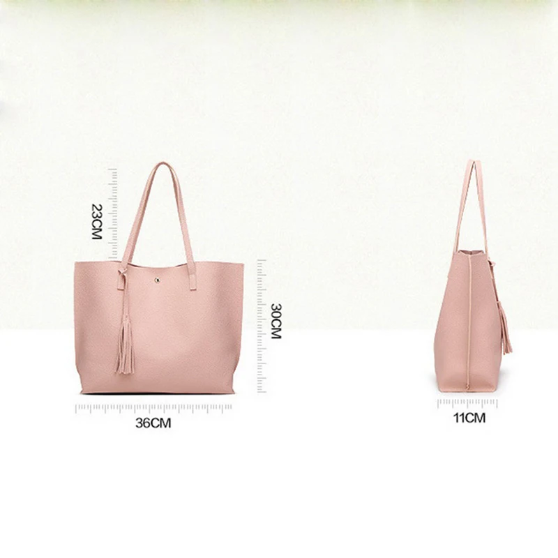 

Women's Fashion Casual Shoulder Bag Handle Bag Bag 7 Colors Lady Big Capacity Purse Tassel Leather Female Big Tote