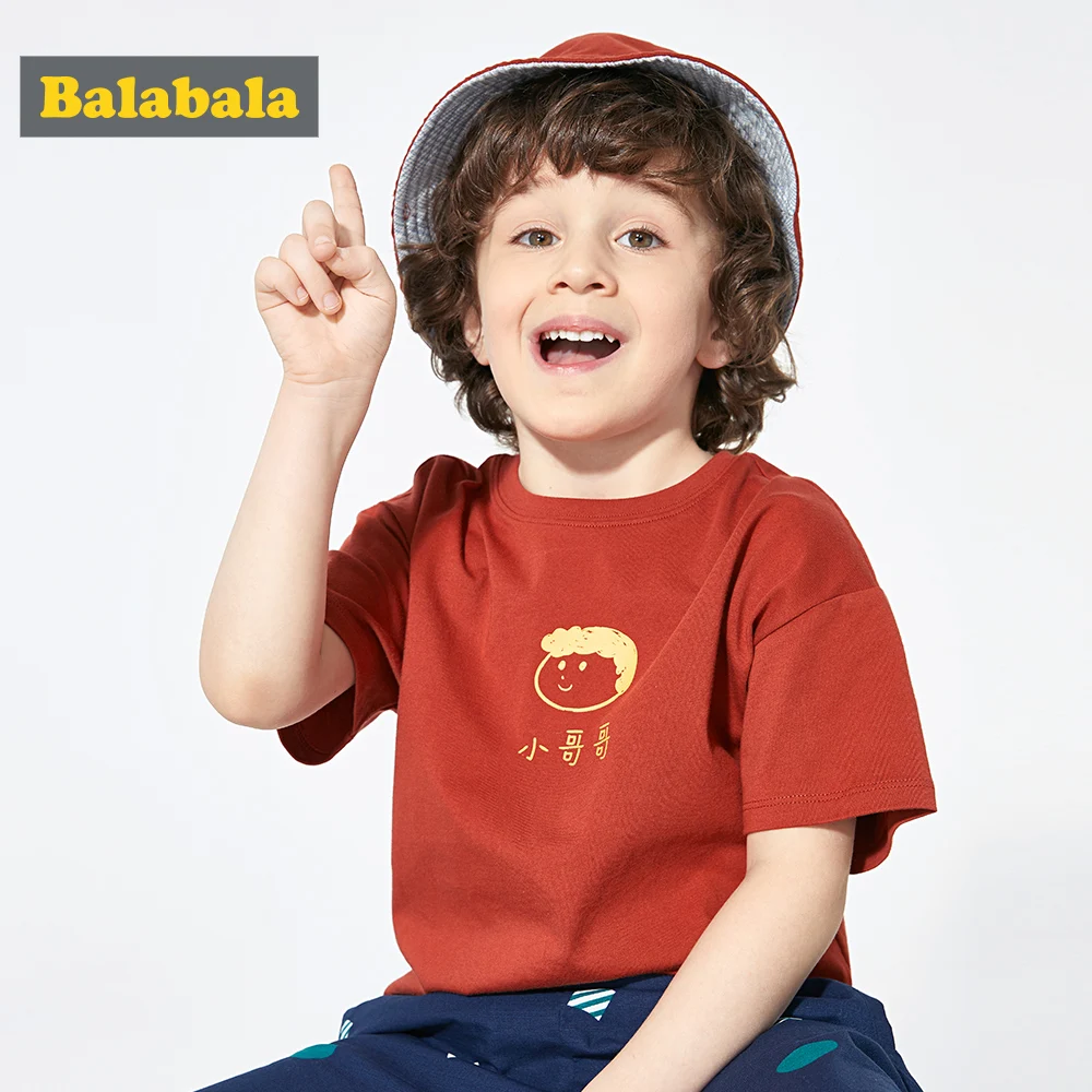 BalabalaChildren/футболка с короткими рукавами для мальчиков хлопковая Футболка девочек