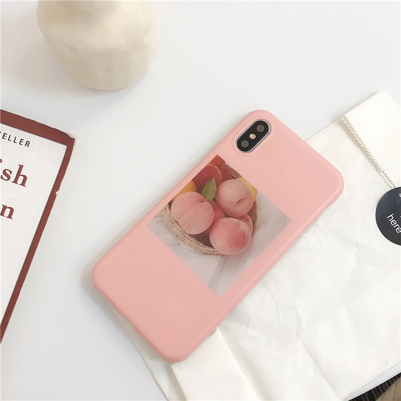 Ins розовый персиковый чехол для телефона s для iphone XS Max X XR XS матовый Мягкий Силиконовый ТПУ чехол для iphone 7 8 plus задняя крышка
