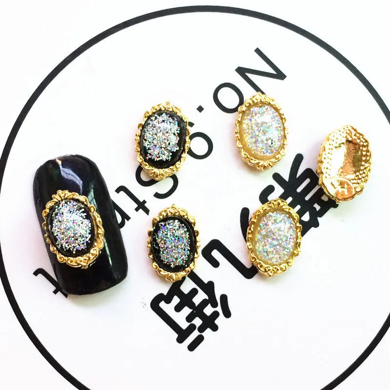 Новинка 20 шт./лот Сплав Блеск Смола Стразы дизайн ногтей Очаровательные золотые