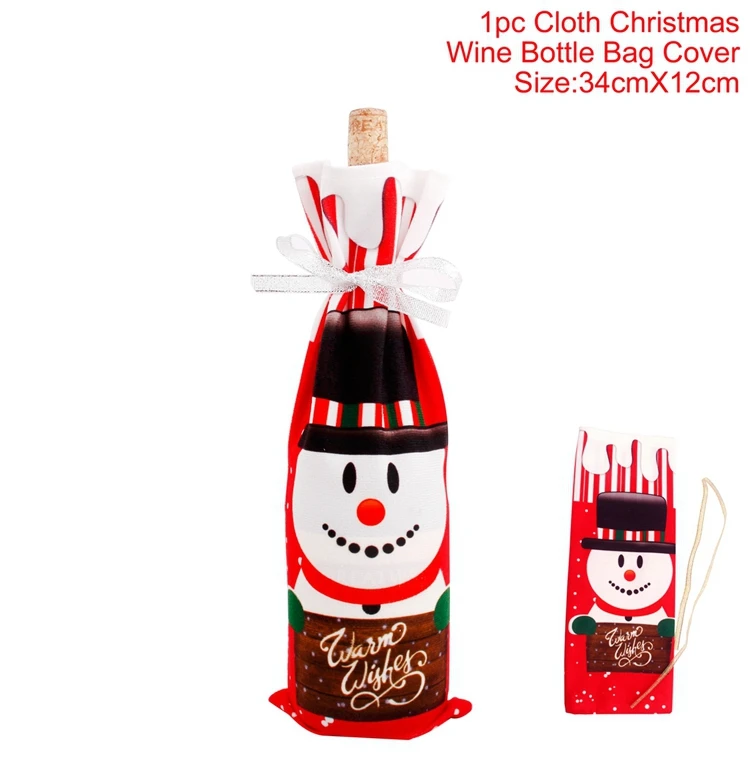bottle cover 6 Рождественская Крышка для бутылки вина,, Рождественское украшение для дома, Рождественский элемент Noel Navidad, Рождественский Декор, новогодний - Цвет: bottle cover 6