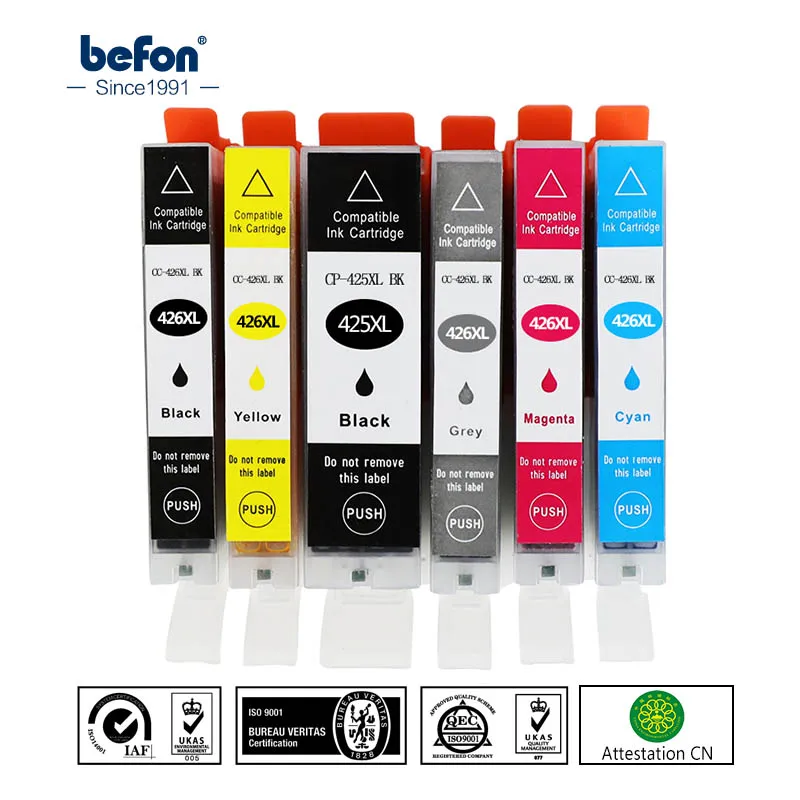 Чернильный картридж befon 425 426 совместим с Canon PGI425 CLI426 PGI CLI PIXMA MG5240 5140 IP4850 IX6550|ink