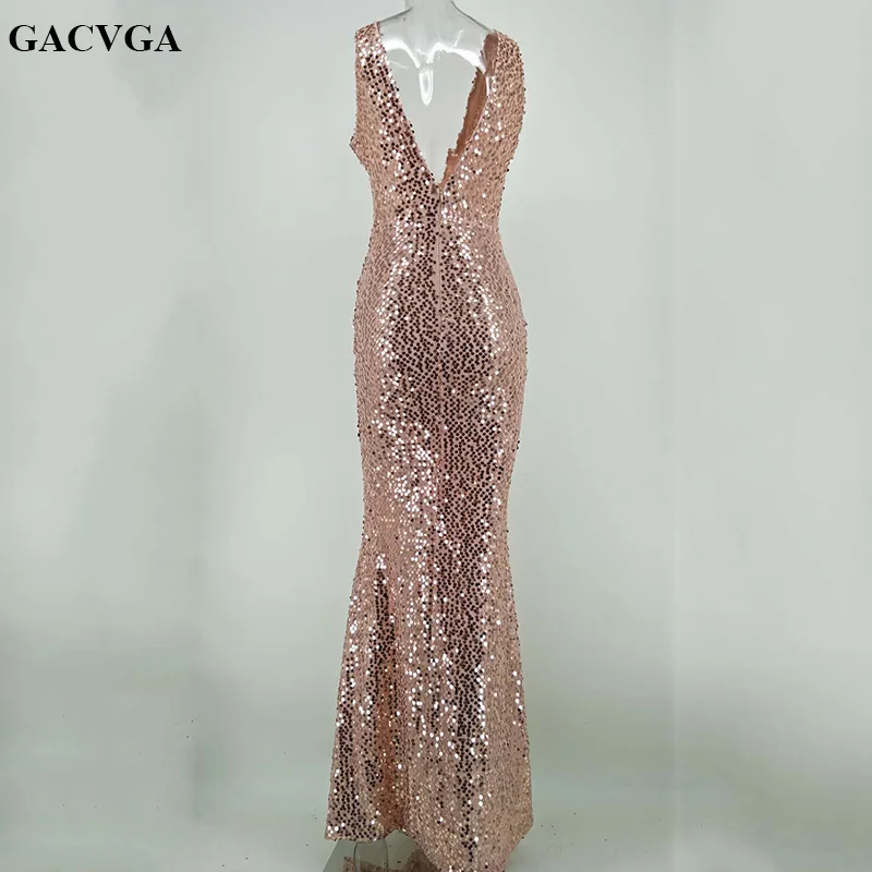 Женское платье без рукавов GACVGA облегающее Клубное вечернее с высокой талией и
