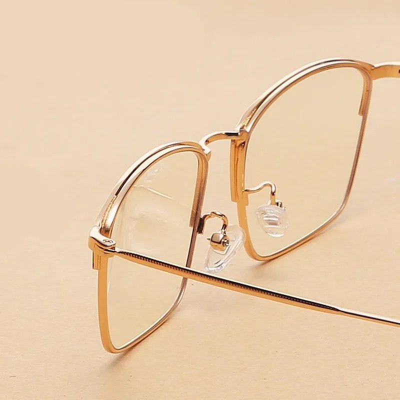 

KESMALL Metal Optical Glasses Frame Women Men Fashion Gaming Eyeglasses Frames Square Shape Vintage Eyewear Gold Oculos YJ1069