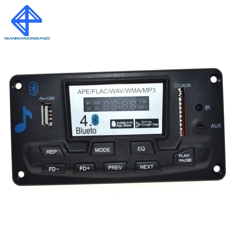 4,0 Bluetooth Mp3 декодирующая плата модуль Diy Usb/sd/mmc Ape Flac Wav Dae декодер проигрыватель Aux Fm папки переключатель