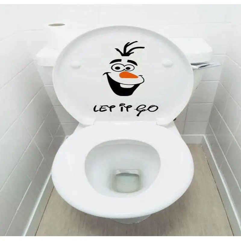 Let It Go "мультфильм Забавный усовершенствованный стульчак/Модная этикетка съемные DIY обои для развития творчества ПВХ Наклейка на стену домашний Декор ванной комнаты