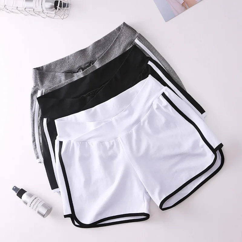 

Summer Maternity Short Trousers Elastic Belly Pregnant Shorts Pants Striped Pregnancy Pants Active Casual Maternity Trousers