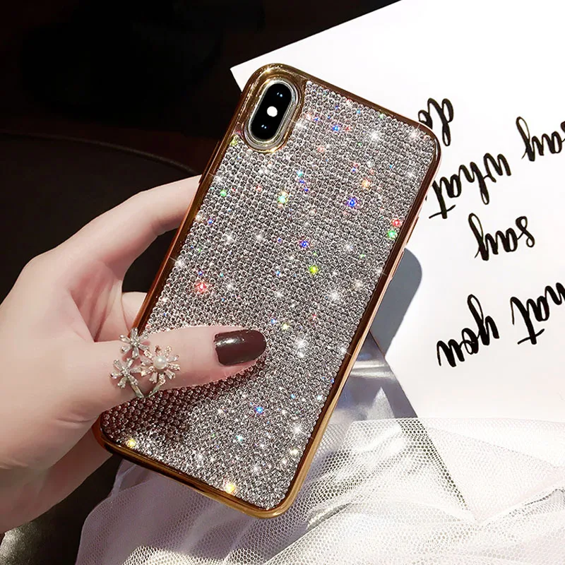 Стразы чехол сверкающий с блестками для samsung S8 S9 Plus S10 Lite S10E Note 8 9 Мягкий Силиконовый ТПУ Алмазный защитный чехол