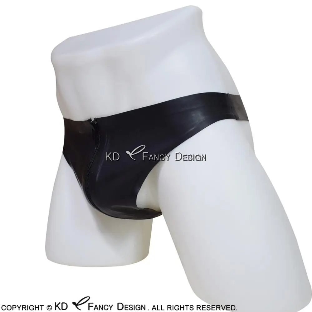 Черные сексуальные латексные трусики-стринги с молнией резиновые трусики шорты