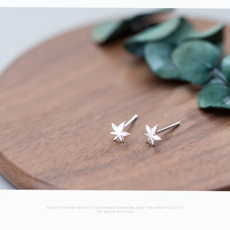 100% 925 Sterling Silver Insect Ladybug in Tree Leaves stud Earrings for Women Fine Jewelry drop ship | Украшения и аксессуары