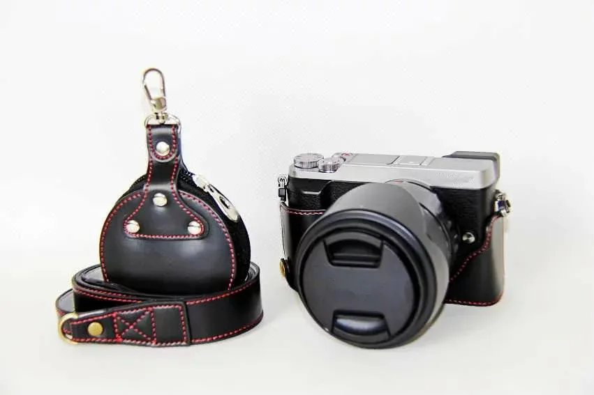 Половина корпуса камеры кожаный чехол Нижняя крышка набор для Panasonic Lumix GX85 GX80 GX 85 GX 80 с сумкой для хранения
