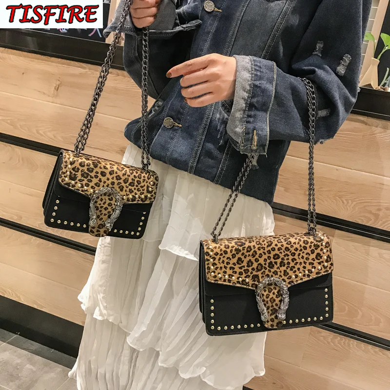 Высокое качество плюшевые leopard пакет женщины сумку для плеча роскоши сумка
