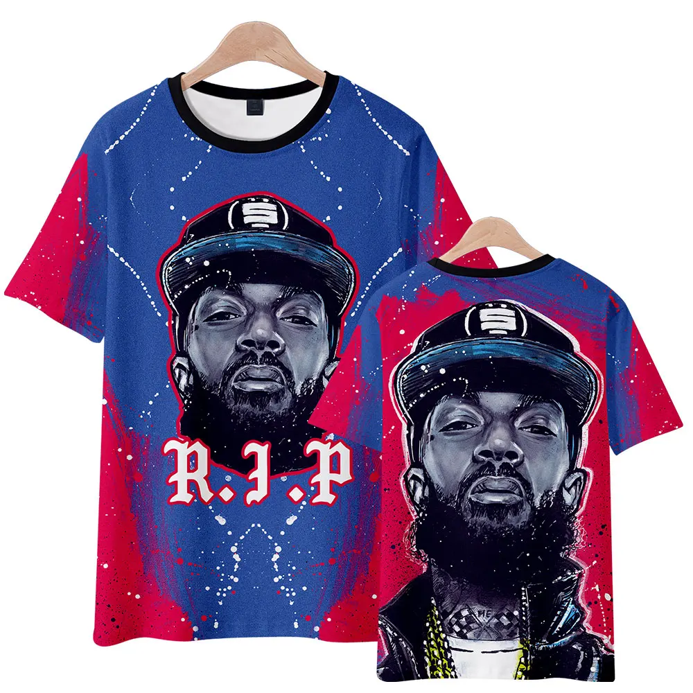 NIPSEY HUSSLE Футболка мужская Harajuku уличная летняя футболка с 3d принтом Мужская одежда Повседневная негабаритная футболка хип-хоп на заказ