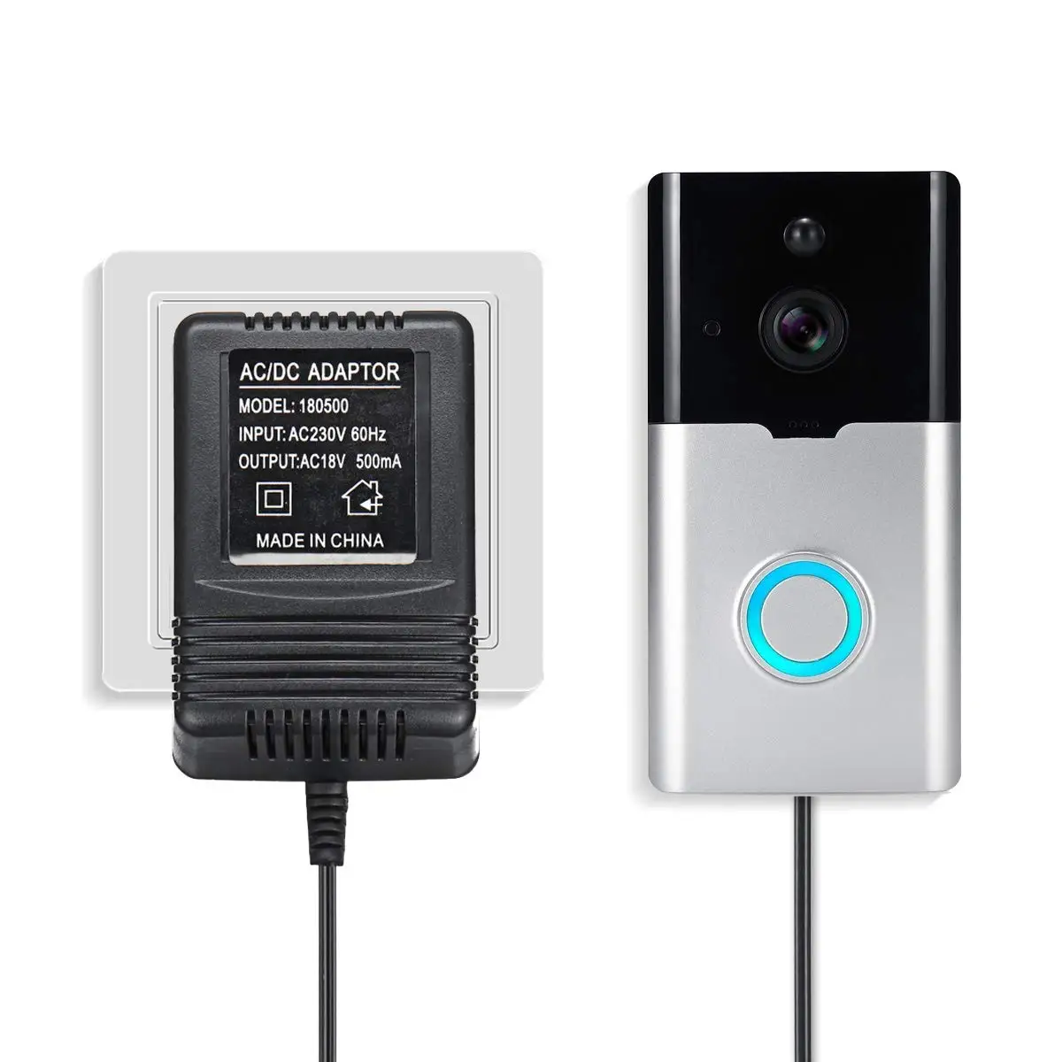 AC 18 V трансформатор 5 м кабель беспроводная камера Wi-Fi для дверного звонка адаптер питания для IP видеосвязь кольцо беспроводной дверной звонок 220 V-240 V Imput
