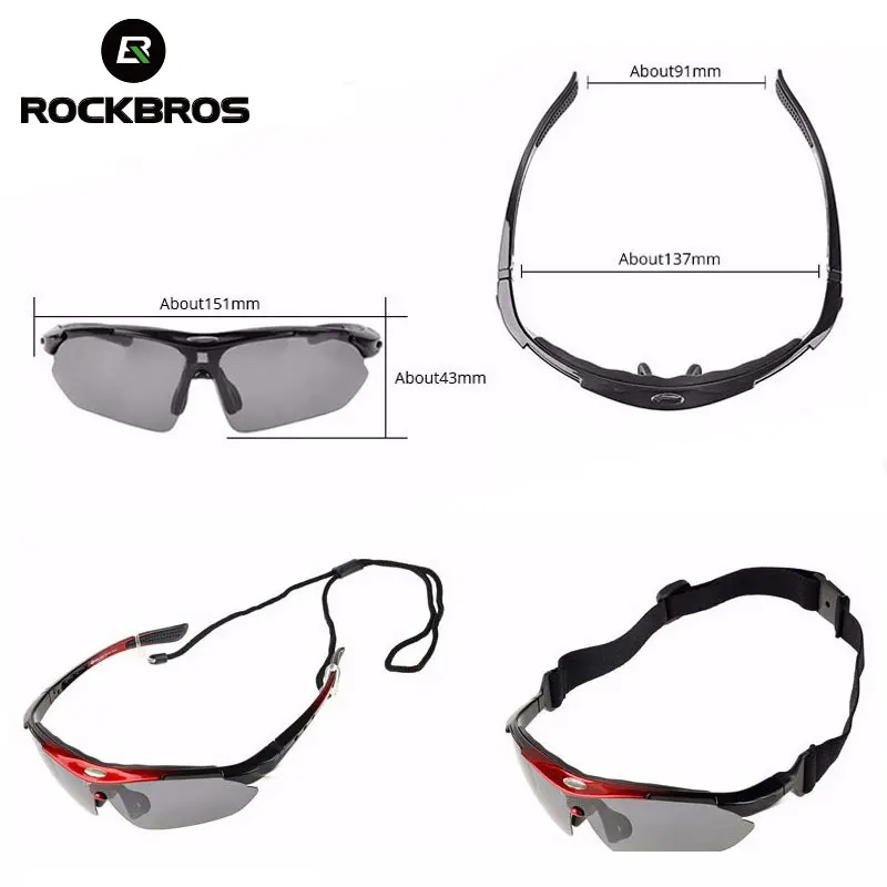 ROCKBROS поляризационные спортивные мужские солнцезащитные очки для шоссейного велоспорта, очки для горного велосипеда, защитные очки для езды на велосипеде, очки с 5 линзами