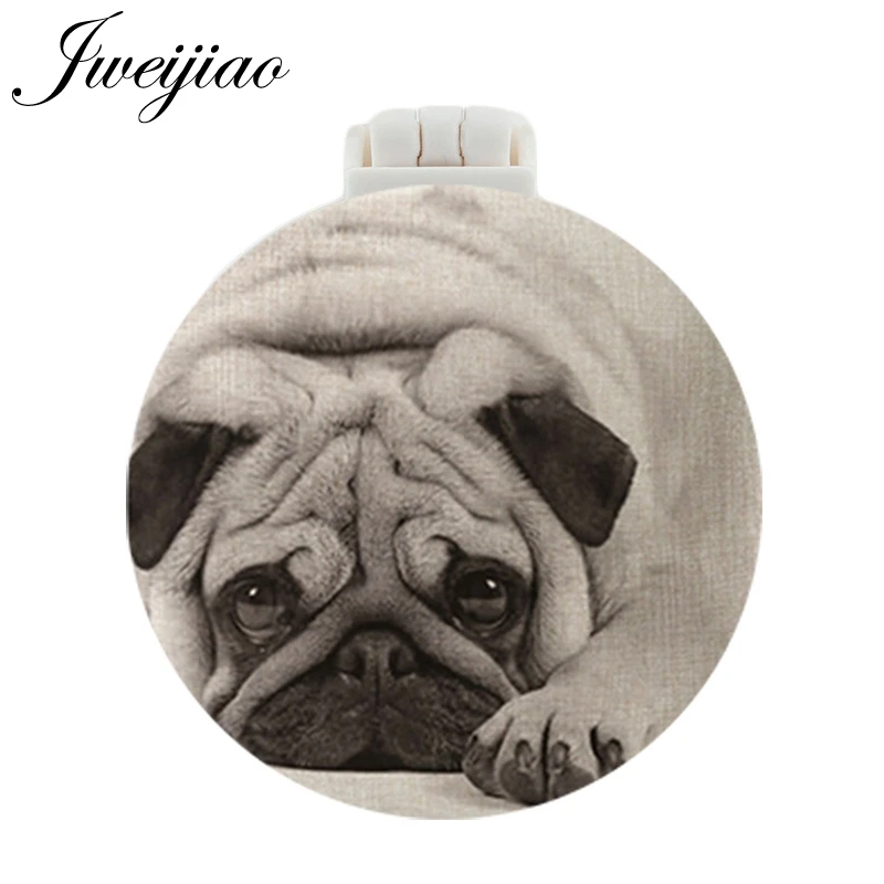 

JWEIJIAO Pet Dogs Photo UV Printed Pocket Mirror With Massage Comb NEW Folding Compact Portable Makeup Vanity mirrors