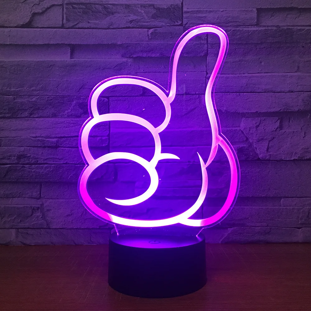 Электронный подарок с большим пальцем светодиодные 3D светильник ильники