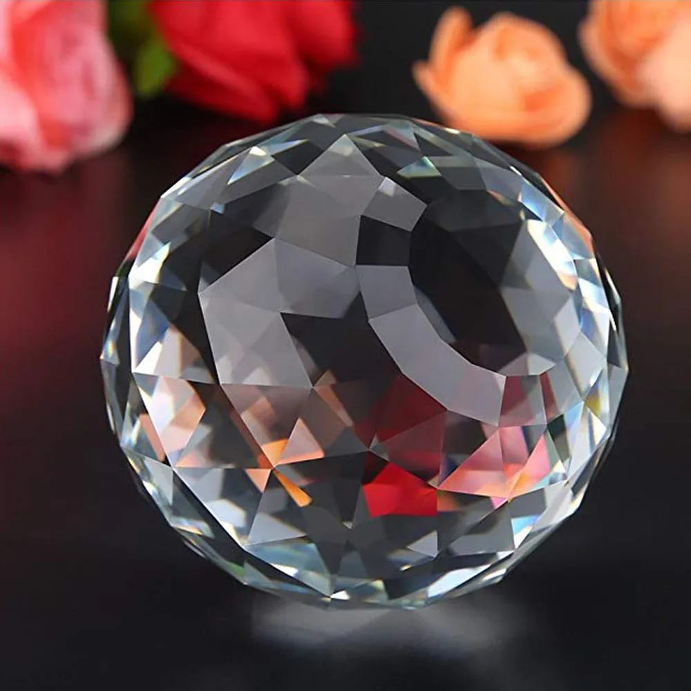 Pujiang 60 мм 1 шт. прозрачное стекло кристалл граненый шар Призма кулон Suncatcher фэн-шуй для украшения штор - Цвет: clear