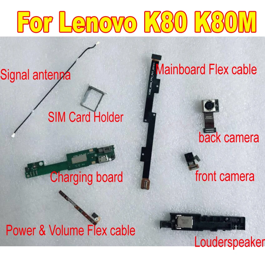 Гибкий кабель питания и громкости для задней камеры Lenovo K80 K80M USB зарядная плата