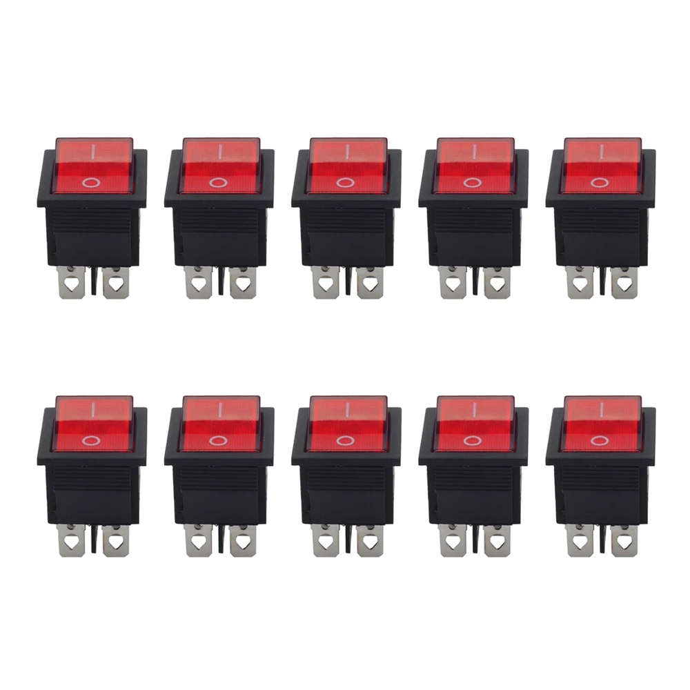 ELECALL KCD4 16A 250VAC/20A 125VAC Красный кнопочный клавишный переключатель 4 Pin выключатель