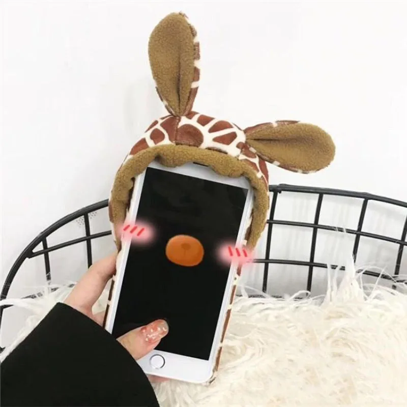 JiBan для iPhone X Case роскошная девушка 3D теплый чехол телефона PC зимние меховые милый