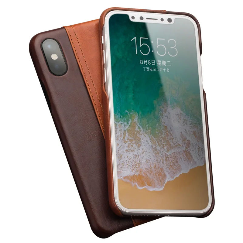 Чехол для телефона QIALINO из натуральной кожи iPhone X модный роскошный Ультратонкий