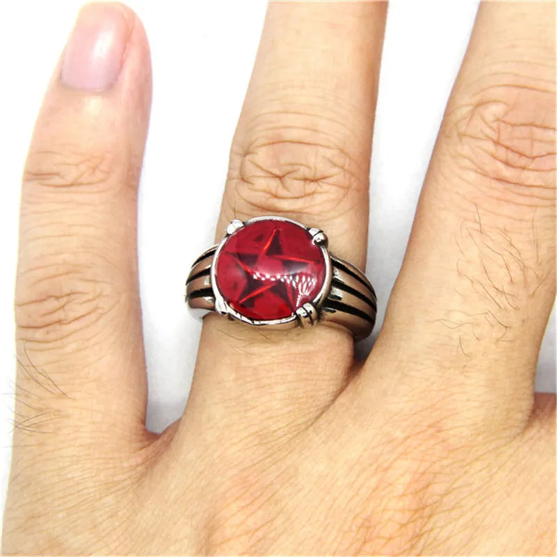 Support Dropship Newest Red Pentagram Ring 316L Stainless Steel Jewelry Band Party Hot Selling | Украшения и аксессуары