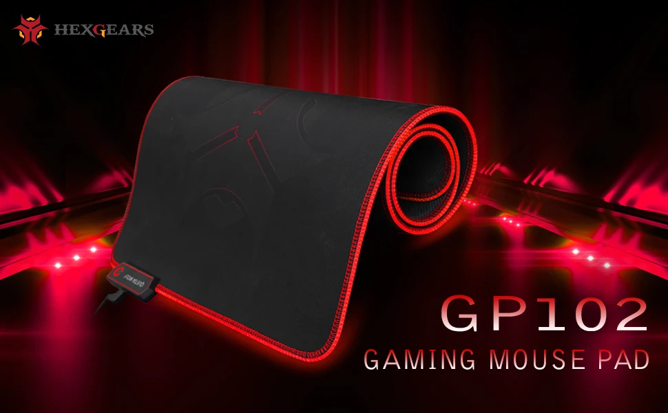 HEXGEARS GP102 RGB LED Gaming Mouse Pad 780*5*355 mm Knitted Edge Professional Rubber Bases USB Port Gaming Mouse Pad