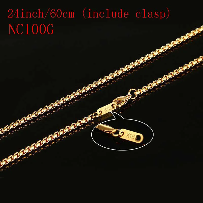 NC100G Vnox 24 дюймов длинной цепи Цепочки и ожерелья с "K18" штамп змея Цепочки и ожерелья Нержавеющая сталь золотой цвет - Окраска металла: NC100G