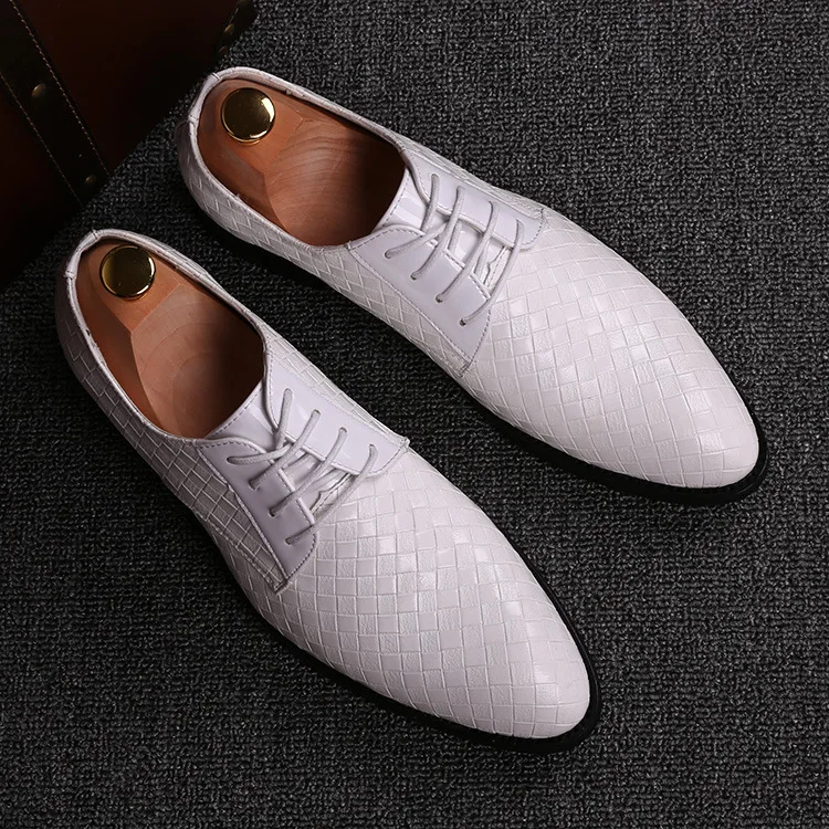 2019 Newest Men PU Knit Flat leather shoes High Quality Breathable Casual Pointed Toe Party Dress Wedding Shoes Dropshipping 48 | Обувь
