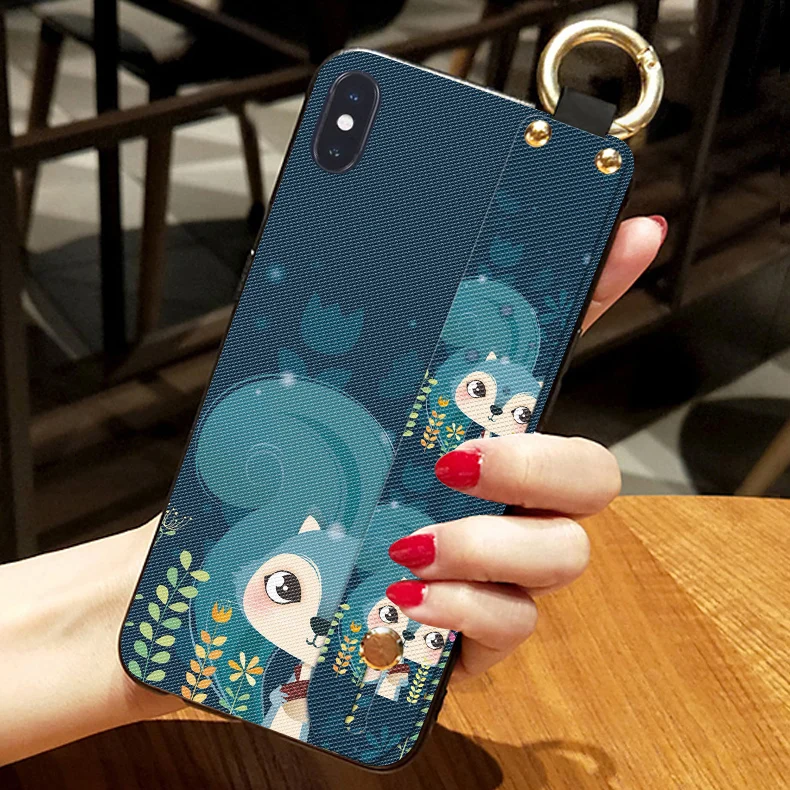 Чехол с кроличьим ремешком на запястье для iPhone 11 Pro XR XS MAX X 8 Plus 7 + чехол кольцом