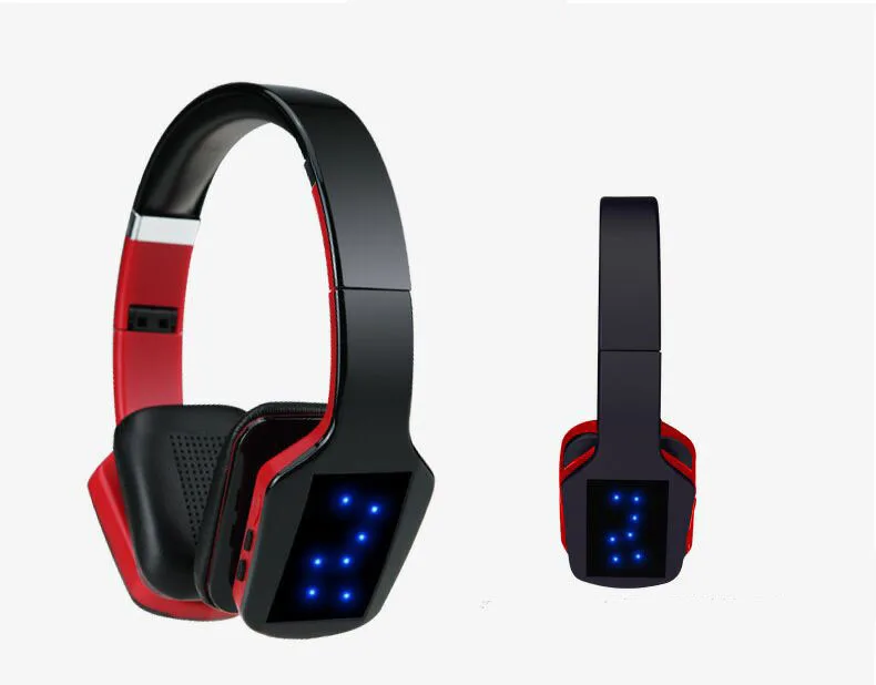 Black Red TORTOYO S650 беспроводные наушники Bluetooth гарнитура стерео наушники с микрофоном светодиодный fm-радио для смартфонов компьютер - Цвет: Black Red