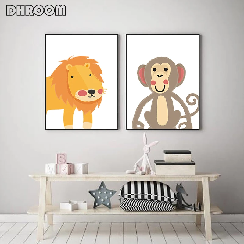 Детская настенная печать Safari постеры с животными and Prints Картина на холсте