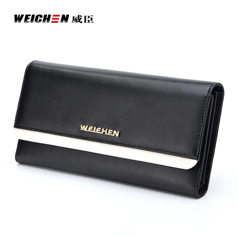 Weichen женщины подлинная кошелек кожаный 2017 роскошь hasp длинные мода женский