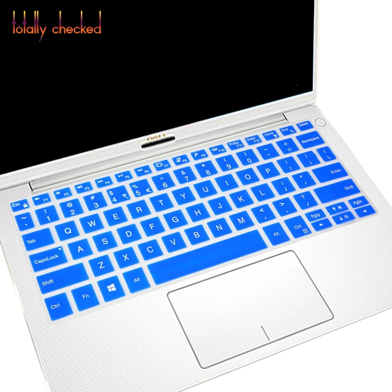 blue Для Dell XPS 13 13-9370 13," 9370 и выпуска DELL XPS 13 9365 13,3" 13 9370 9380 13-9365 XPS13 силиконовая клавиатура кожного покрова - Цвет: blue