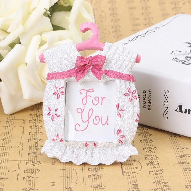 Hot Fashion Resin Baby Shower Clothes Pattern Photo Frame Small pink and blue Picture Gifts Home Decor baby show gift | Дом и сад