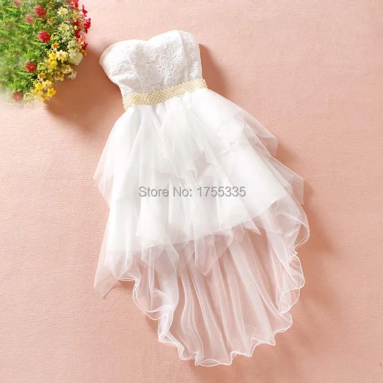 Новинка 2016 года Летнее платье с жемчугом для молодых девушек Милое кружевное