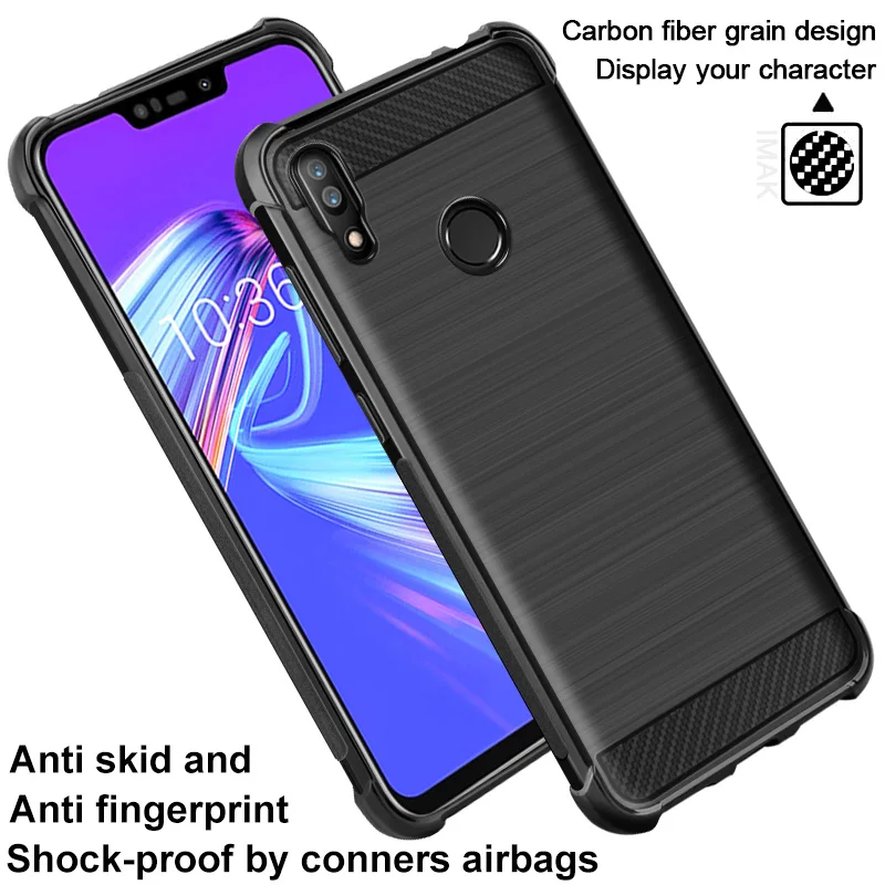 Imak Carbon Fiber Case for Asus Zenfone Max M2 ZB633KL Soft TPU Silicon Cover For M 2 with Airbags | Мобильные телефоны и