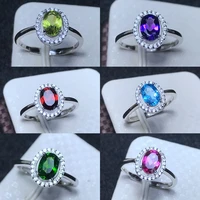 meibapj multiple gemstone optional simple flower ring for women real 925 sterling silver fine jewelry