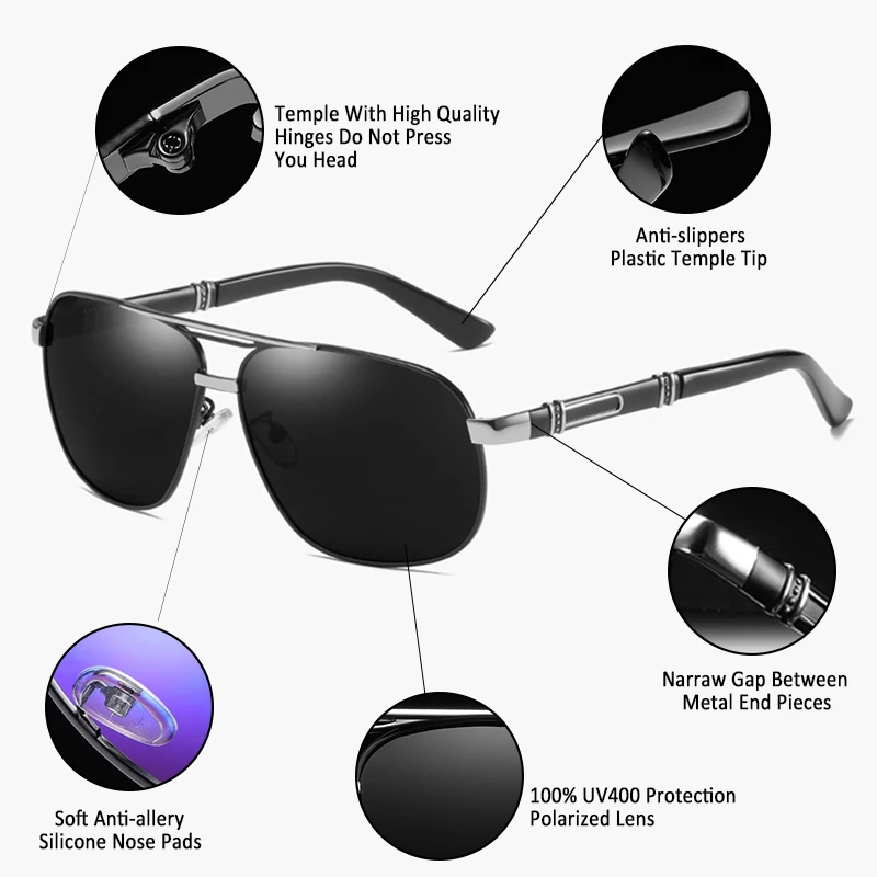 Солнцезащитные очки мужские DPZ Polarized бренд Sun Glases zonnebril men lunette de soleil homme oculos sol masculino pilot on.