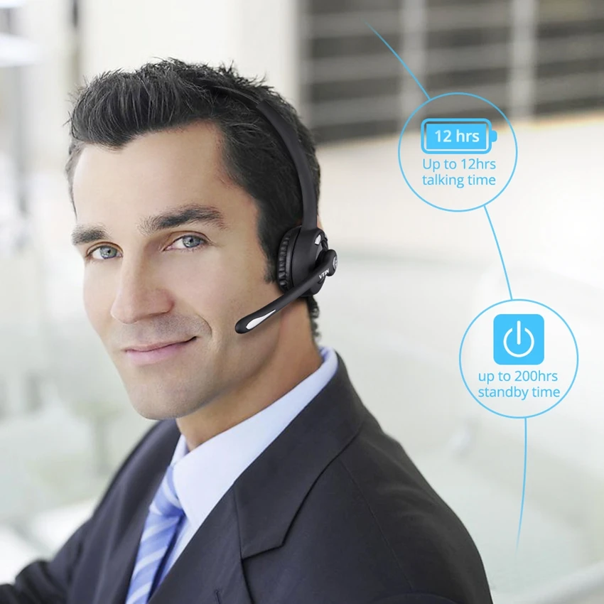 VTIN профессиональные Bluetooth наушники для автомобильного водителя черные Hands Free